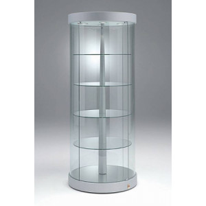 Vitrine commerce basse cylindrique - Dimensions (Diamètre x H) : 71 x 190 cm