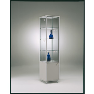 Vitrine d'exposition classique étroite Hauteur 182 cm - Dimensions (H x L x P) : 182 x 42 x 42 cm - Poids 62 kg