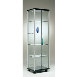 Vitrine d'exposition classique étroite largeur 53 cm - Dimensions (H x L x P) : 183,5 x 53 x 43 cm