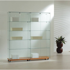 Vitrine d'exposition classique large - Dimensions (L x P x H) : 157 x 40 x 180 cm