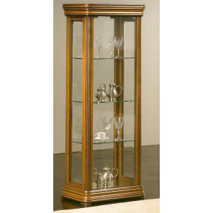 Vitrine d'exposition double face étroite en bois - Dimensions : ( H x L x P) : 150 x 58 x 38cm