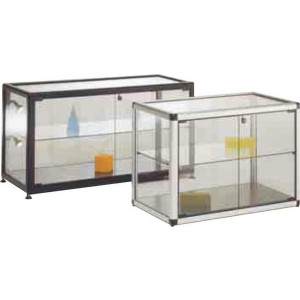 Vitrine de comptoir alu - Dimensions:  21AR : 100 x 42 x 52H cm 23AR : 75 x 42 x 52H cm