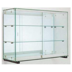 Vitrine murale en verre à 2 tablettes - Dimensions: 78 x 25 x 55H cm