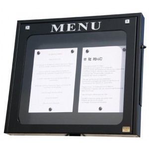 Vitrine porte menu pour extérieur - Capacité : 2 pages