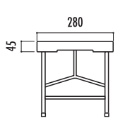 Schéma banc pliable 1830x280 vue de coté