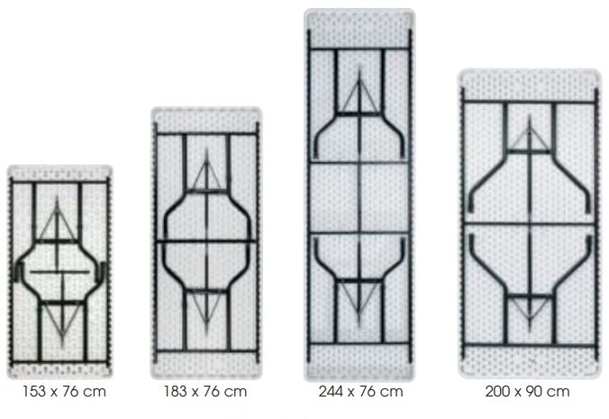 Table pliante vue de dessous