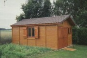 Atelier jardin en béton aspect Bois