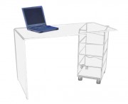 Bureau plexiglas 4 tiroirs 