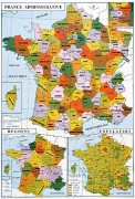 Carte de France physique et administrative 