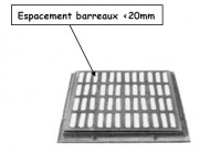 Grille caniveau PMR plate à cadre D 400