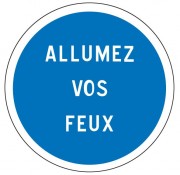 Panneau d'obligation allumez vos feux B29 