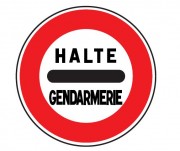 Panneau de signalisation d'un barrage de gendarmerie B5a 