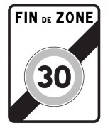 Panneau sortie d'une zone 30 B51 