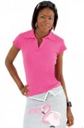 Polo personnalisable manches courtes femme côte 1x1 