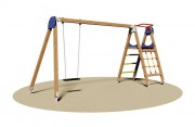 Portique balançoire en bois pour enfants 