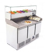 Saladette en inox à 3 portes 