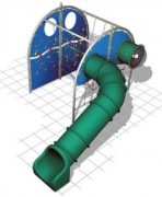 Structure de jeux avec toboggan tunnel