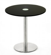 Table ronde en verre noir