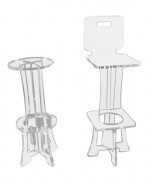 Tabouret bar plexiglas