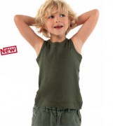 Tee-shirt personnalisable sans manches enfant côte 1x1 