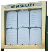 Vitrine porte menu murale simple face 