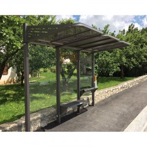 Abri bus 3000 mm à vitrine - Devis sur Techni-Contact.com - 3