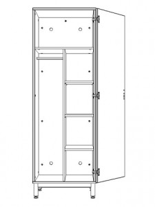 Armoire chambre à demi penderie demi lingère - Devis sur Techni-Contact.com - 3