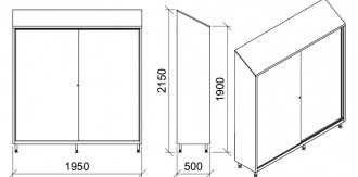 Armoire d'atelier à portes coulissantes