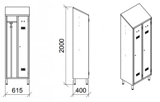 Armoire de rangement vestiaire 2 places - Devis sur Techni-Contact.com - 4