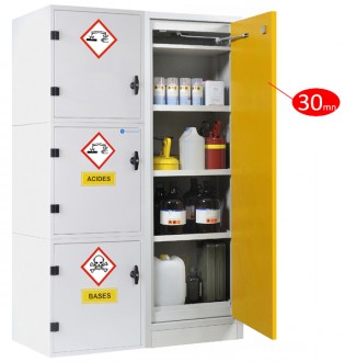 Armoire de sécurité pour acides et bases avec module coupe-feu 30 mn - Devis sur Techni-Contact.com - 1