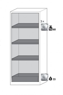 Armoire sécurité à portes vitrées pour produits chimiques L81 cm - Devis sur Techni-Contact.com - 2