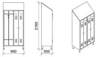 Armoire vestiaire 2 places - Devis sur Techni-Contact.com - 2