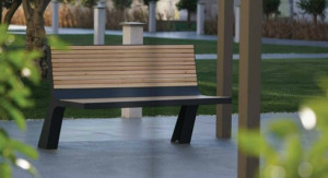 Banc avec dossier pour espace public