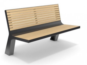 Banc avec dossier pour espace public