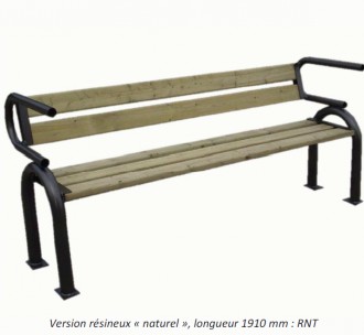 Banc bois pied acier MANGANESE - Devis sur Techni-Contact.com - 1