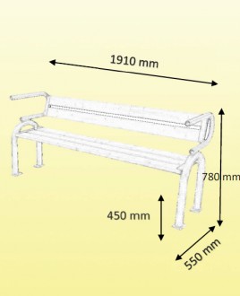 Banc bois pied acier MANGANESE - Devis sur Techni-Contact.com - 2