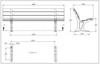 Banc bois stratifié 1800 mm - Devis sur Techni-Contact.com - 3