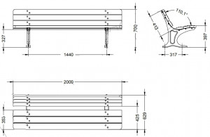 Banc d'éxterieur de 2000 mm   - Devis sur Techni-Contact.com - 2