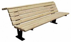 Banc d'extérieur en bois et acier