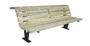 Banc d'extérieur en bois et acier