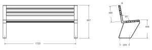 Banc d'extérieur en bois L 1800 mm - Devis sur Techni-Contact.com - 2