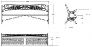 Banc de la foret  en fonte dúctile