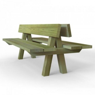 Banc double en bois avec dossier - Devis sur Techni-Contact.com - 2