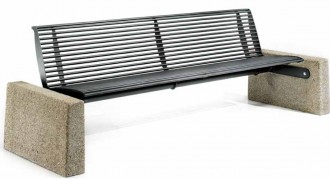 Banc en acier avec accoudoir béton - Devis sur Techni-Contact.com - 1