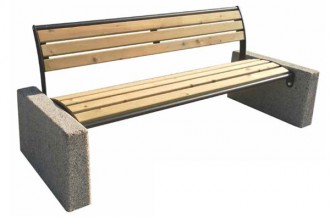 Banc en bois avec accoudoir béton - Devis sur Techni-Contact.com - 1