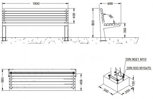 Banc en bois avec assise galvanisé - Devis sur Techni-Contact.com - 2