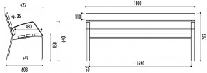Banc en bois avec dossier et accoudoir - Devis sur Techni-Contact.com - 4