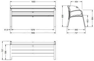 Banc en bois d'extérieur 1800 mm - Devis sur Techni-Contact.com - 2