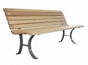 Banc en bois et acier courbé