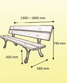 Banc en bois pieds fonte - Devis sur Techni-Contact.com - 4